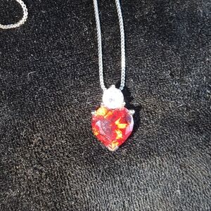 Heart-Shaped Red Pendant Necklace